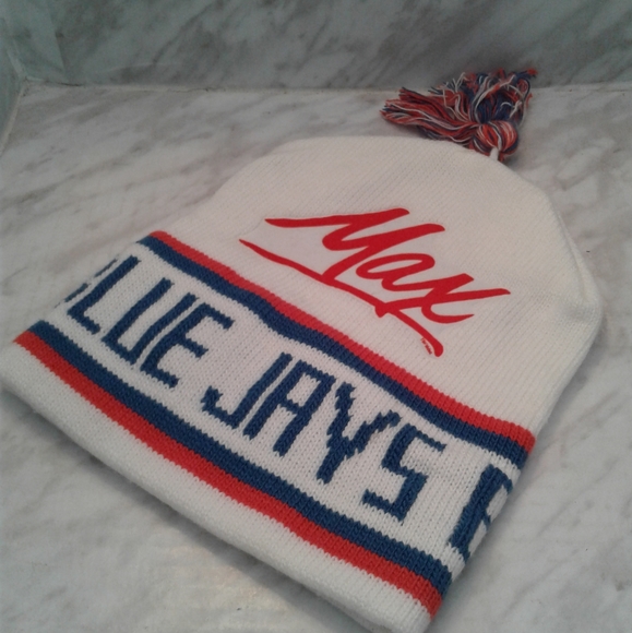 Vintage Max Toronto Blue Jays MLB Pom Knit Hat Cap OSFM UNISEX brand new Rare - Picture 4 of 4